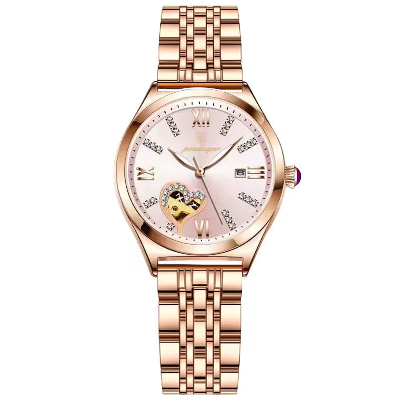 Poedagar 320 Rose Gold Pink Dial