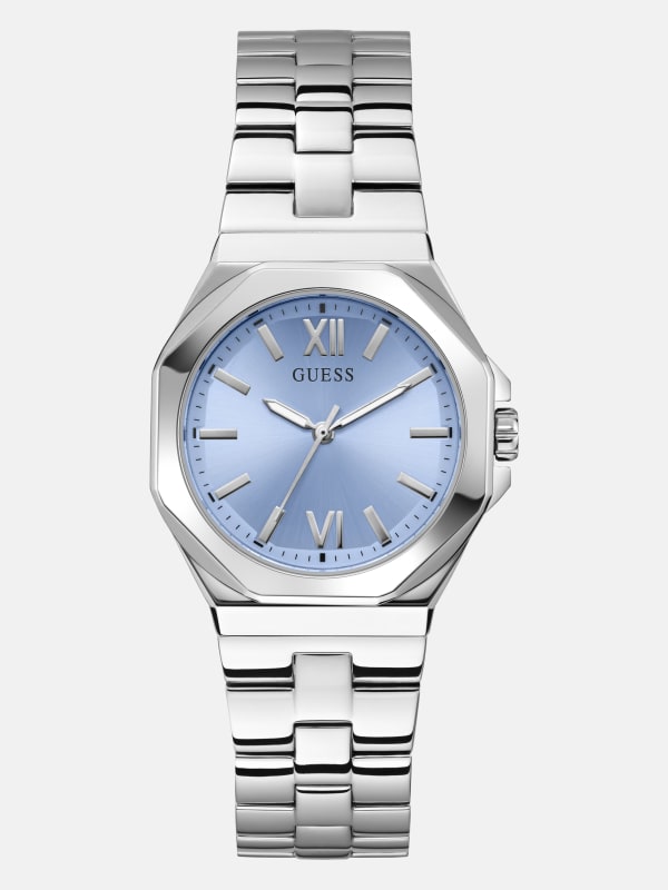 Guess Silver-Tone Analog Circle