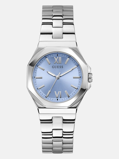 Guess Silver-Tone Analog Circle