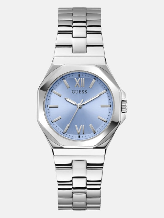 Guess Silver-Tone Analog Circle