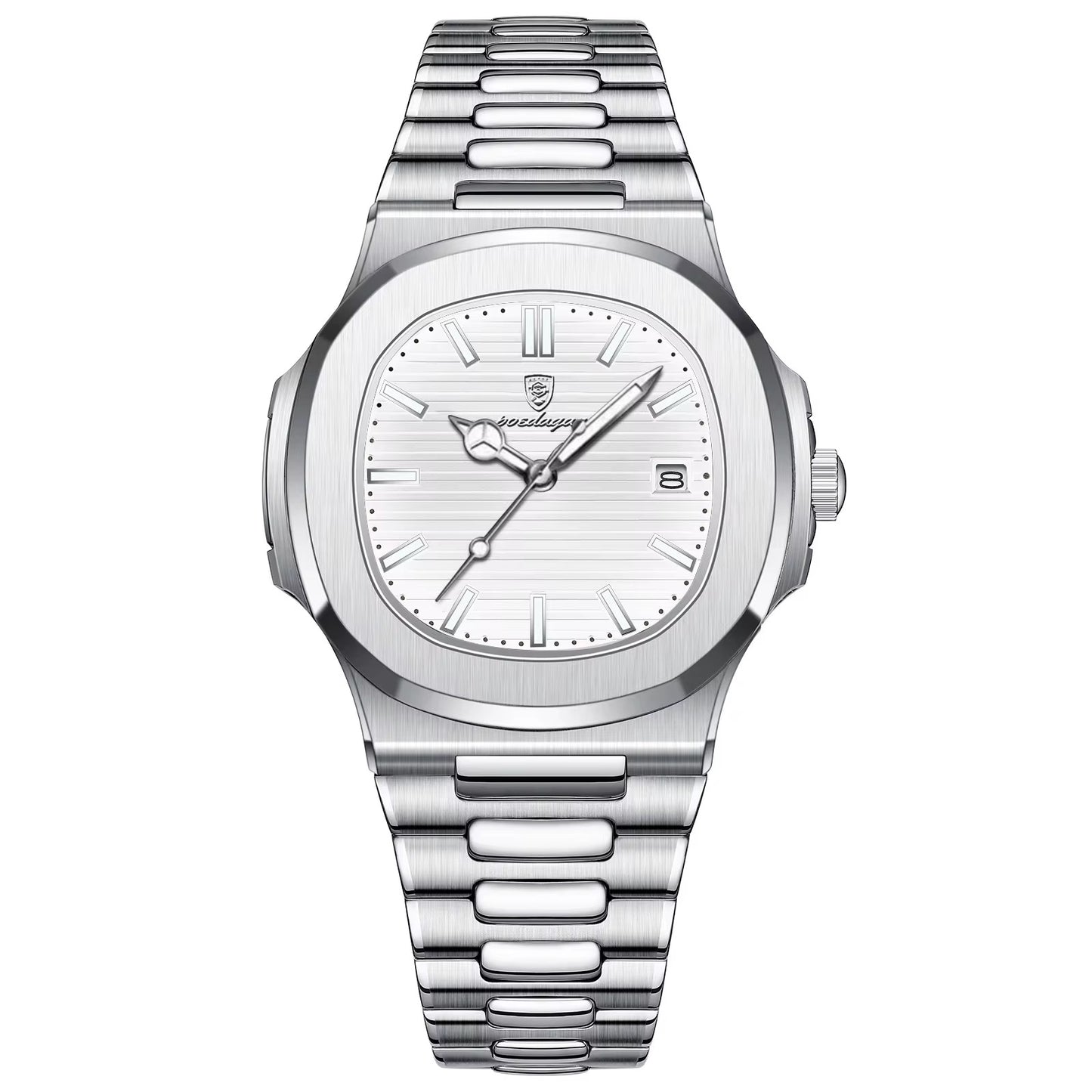 Poedagar Silver White Dial